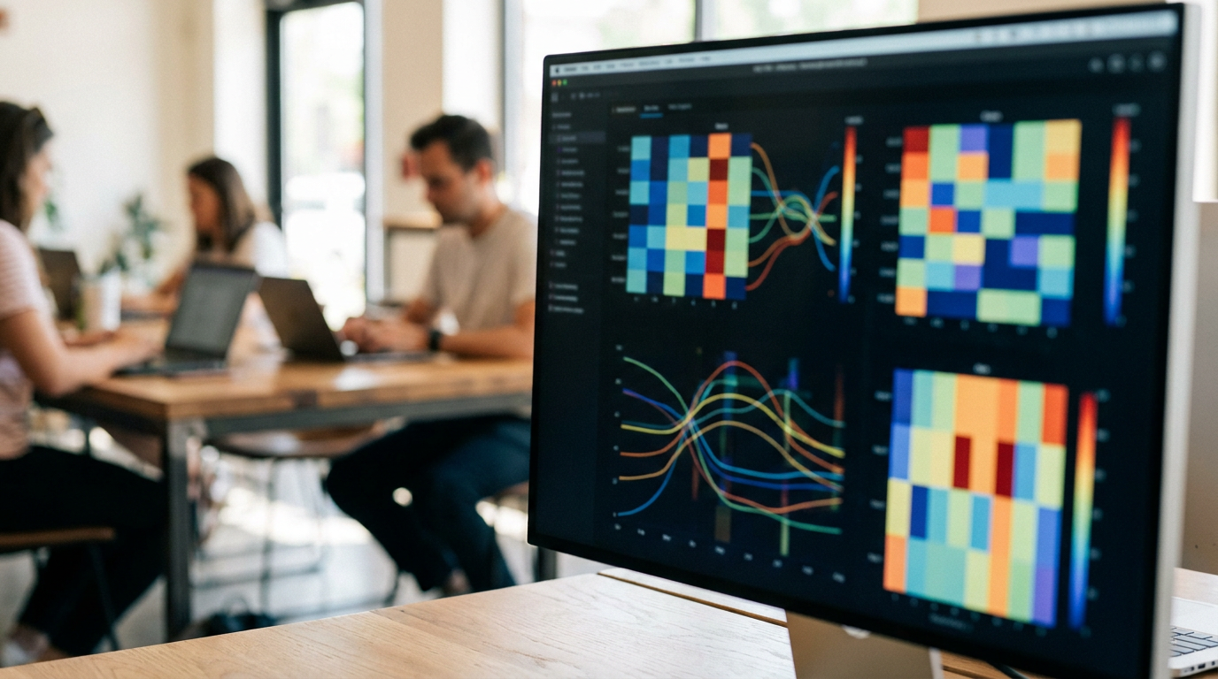 A dashboard showing analytics and occupancy rates for multiple coworking locations