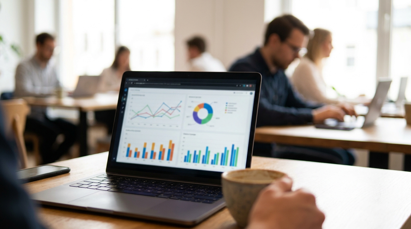 A dashboard showing real-time payment processing and revenue charts for a coworking space